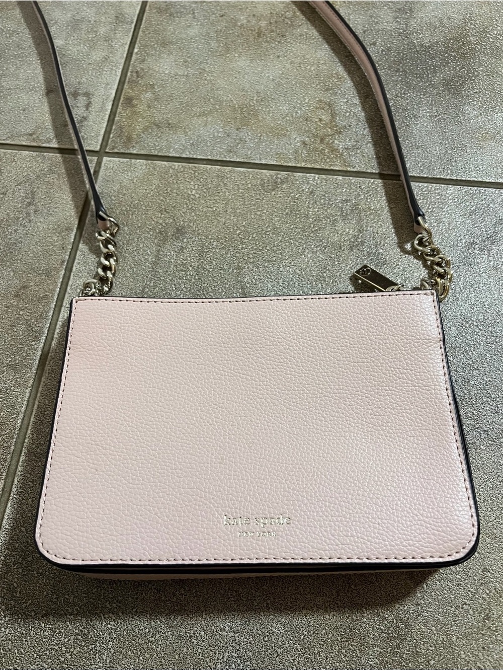 Kate Spade Light Pink Leather Crossbody with Chain Strap